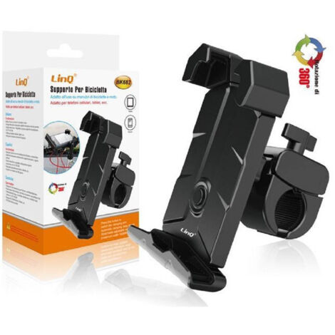 Supporto A Morsetto Per Telefono E Tablet Da 7 A 9,4 Pollici, Rotazione 360°, Per Cyclette, Ellittica E Moto, In Plastica Robusta, Nero