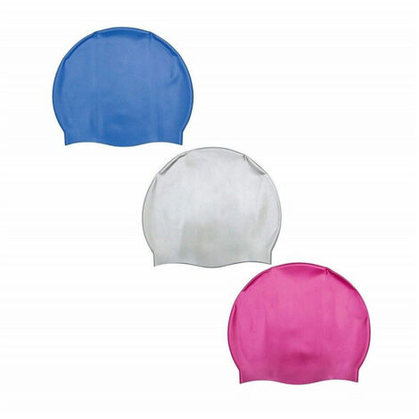 2 tappi da nuoto unisex in silicone per capelli corti/lunghi con tappi per le orecchie e clip per il naso, cuffia impermeabile flessibile per donne, uomini, adulti, bambini (nero e bianco