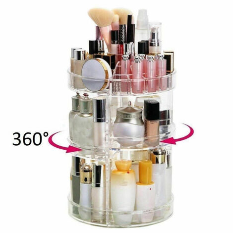 TRADE SHOP - Espositore Girevole Trasparente Porta Trucchi Cosmetici Organizer Smalti -