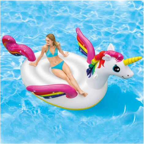 TrAdE Shop Traesio - Unicorno Gonfiabile Gigante Isola Materassino Mare Piscina 287 X 193 X 165 Cm - (1/3)