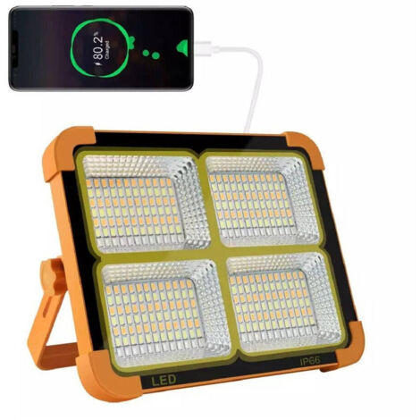 TRADE SHOP - Luce Faro 120 W Emergenza Portatile Ricaricabile Pannello Solare Power Bank Usb -