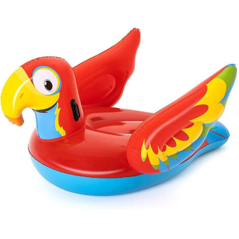 TRADE SHOP - Cavalcabile Gonfiabile Pappagallo 203x132 Cm Bambini Mare Animale Piscina 41127 -