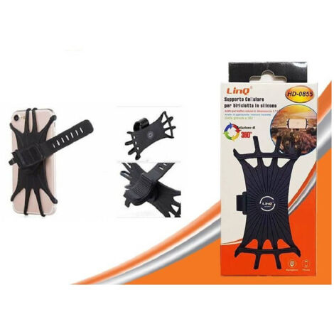 TRADE SHOP - Supporto Staffa Per Bici Smartphone Cellulare Bicicletta In Silicone 360° Hd-0855 - (1/2)