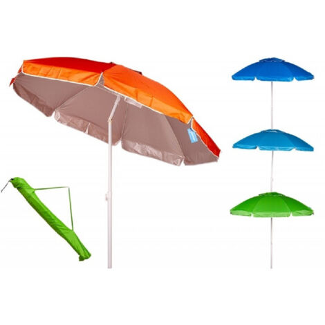 TrAdE Shop Traesio - Ombrellone Mare 240cm Con Snodo Palo Acciaio Con