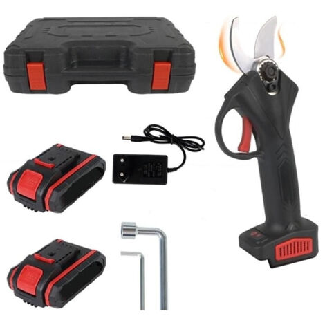 TRADE SHOP - Cesoia Elettrica Forbice 2 Batterie Da 48v Trincia Rami Professionale Senza Fili -