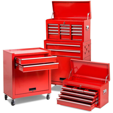 TRADE SHOP - Carrello Porta Attrezzi Cassettiera Portautensili Cassetti Da Officina Bauletto - (1/5)