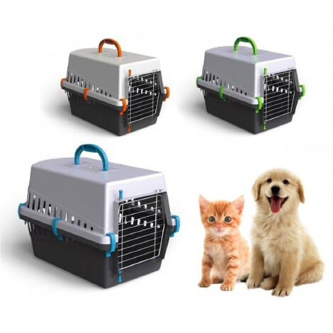 TRADE SHOP - Trasportino Con Griglia In Metallo Per Cani E Gatti Da Viaggio 50 X 33 X 32 Cm -