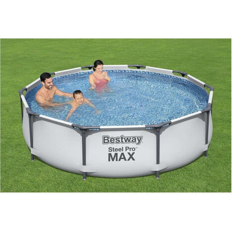 TRADE SHOP - Piscina Fuori Terra Rotonda Steel Pro Max Set 305 X 76 Cm Pompa 1.249 L/h 56408 -
