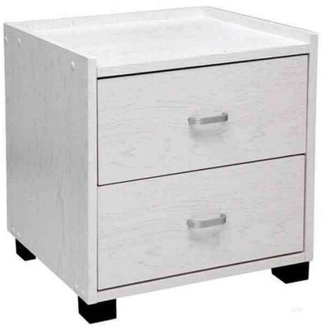 TRADE SHOP - Comodino Legno 2 Cassetti Mobile Moderno 44 X 43 X 40 Cm 715679 Camera Da Letto -