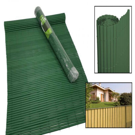 TRADE SHOP - Recinzione Giardino Frangivista Per Balcone Canniccio Pvc Verde Esterno 1x3 Mt -
