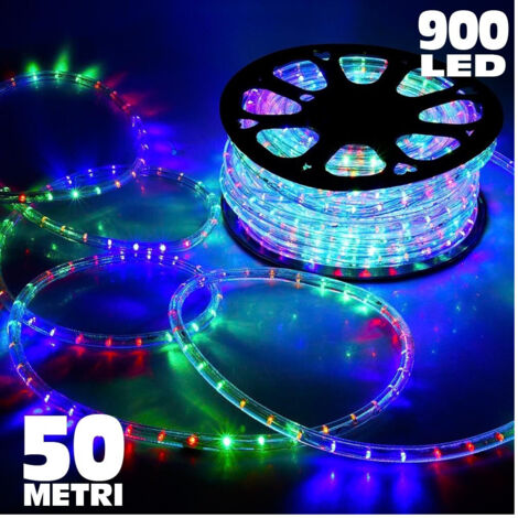 TRADE SHOP - Tubo Luminoso 50 Metri Multicolore Per Uso Esterno Con Controller 8 Giochi Luce - (1/2)