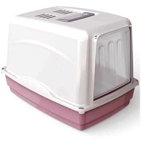TRADE SHOP - Lettiera Toilette Chiusa Maniglia Filtro Per Gatti Gatto Vicky 54x39x39 Igiene -