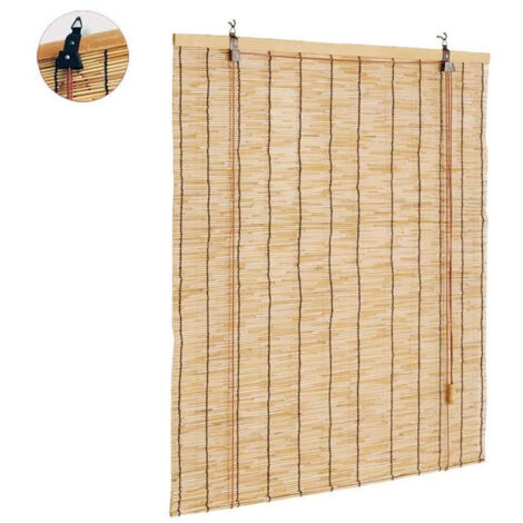 TRADE SHOP - Tapparella Tenda Arella Avvolgibile In Listelli Di Bambù Naturale 80 X 160 Cm -