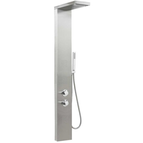 TRADE SHOP - Pannello Doccia Colonna In Acciaio Con Doccetta Soffione Cascata Idromassaggio -
