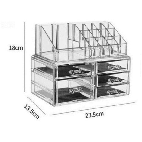 TRADE SHOP - Espositore Organizer Porta Trucco Box Portagioie Cosmetici 5 Cassetti -