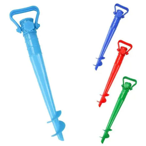TRADE SHOP - Picchetto Trivella Per Ombrellone Spiaggia Scava Sabbia Supporto Universale 42cm -