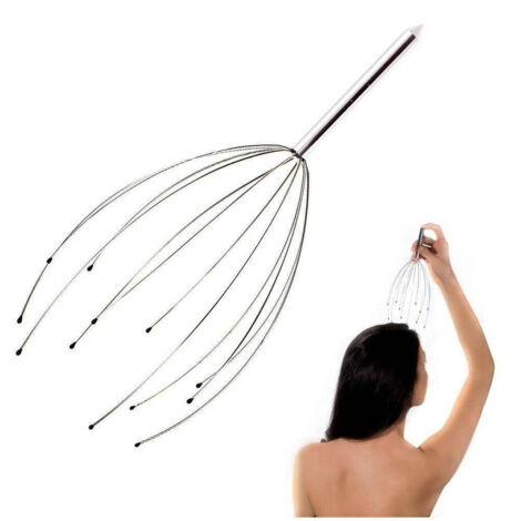 TRADE SHOP - Massaggiatore Antistress Orgasmatron Massaggio Per Testa 12 Bracci In Metallo -