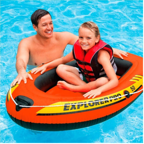 TRADE SHOP - Canotto Gonfiabile Gommone 138 X 85 X 23 Cm 1 Posto Mare Fiume Piscina Explorer -
