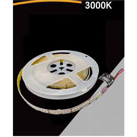 TRADE SHOP - Strip Striscia Led 5mt Dc 24v Smd 2835 Ip20 90w Luce 3000k 6500k 4000k Dc24v-240 - -Bianco Caldo      -