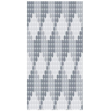 TRADE SHOP - Tenda Moschiera Con Piastrine Bicolore Bianco-grigia In Pvc 120x230cm Tpl71 017346 -
