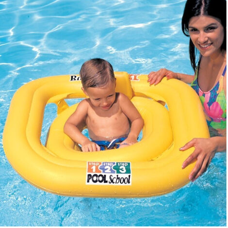 TRADE SHOP - Salvagente Gonfiabile Bambino Neonato Mare Con Muandina E Schienale 79 X 79 Cm - (1/3)