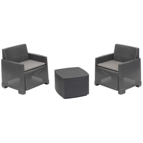 PAFEN Vaso Finto Rattan 2 In 1 Con Inserto 37L - Set Da Giardino Moderno, Resistente Alle Intemperie Per Esterno E Interno, Colore Caffè - 2