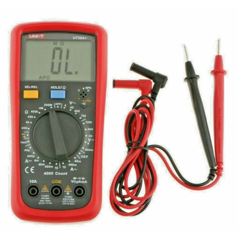 TRADE SHOP - Multimetro Tester Digitale Professionale Volt Ampere Farad Puntali Ut39a+ -