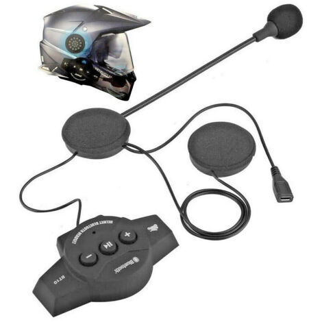 TRADE SHOP - Cuffie Auricolari Bluetooth Per Interno Casco Da Motocicletta Moto Con Microfono -