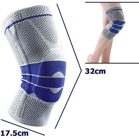 TRADE SHOP - Coppia Supporto Tutore Per Ginocchio Protezione Allenamento Firness Sport Blu -