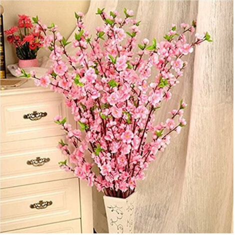 TRADE SHOP - Fiori Di Pesco Finti Artificiali Primavera Decorazione Interno Esterno 100 Cm - Rosa