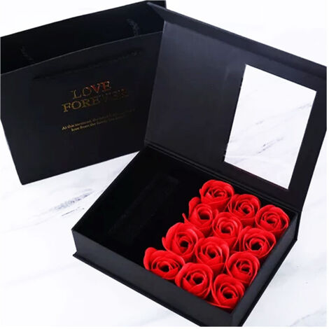 TRADE SHOP - Cofanetto Scatola Box Regalo Con Rose San Valentino Matrimonio Laura Anniversari -