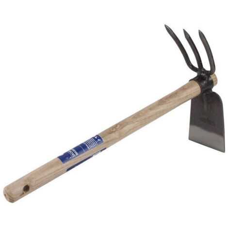TRADE SHOP - Zappa Doppia Attrezzo Giardinaggio Coltivare Giardino Manico In Legno -