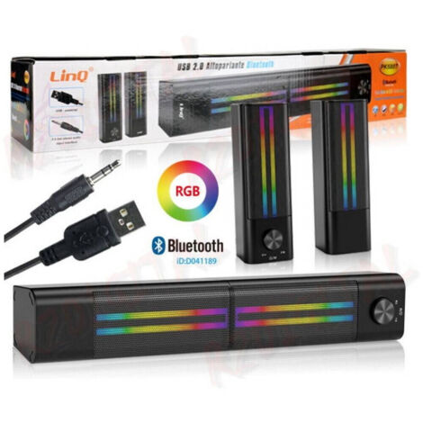 TRADE SHOP - Casse Soundbar Barra Audio Usb 2.0 Speaker Blutooth Led Rgb Home Theatre Pk6807 -