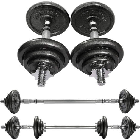 TrAdE Shop Traesio - Set Di Manubri Regolabili Dumbbell Bilanciere 30 Kg Tot Regolabile Body Building -