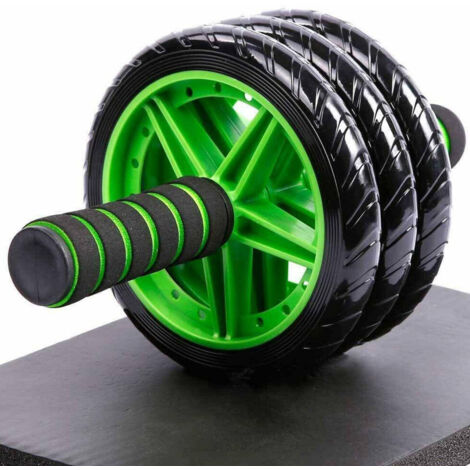 TRADE SHOP - Tripla Ruota Per Allenamento Muscoli Addominali Con Tappetino Fitness Palestra -
