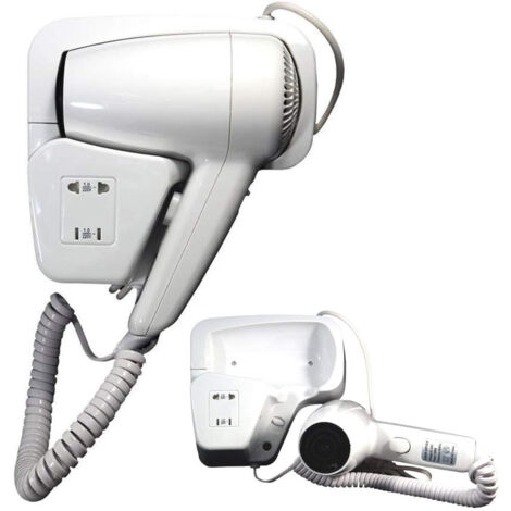 TRADE SHOP - Asciugacapelli Phon Da Parete A Muro Albergo Hotel Per Bagno Alberghi Spogliatoi -