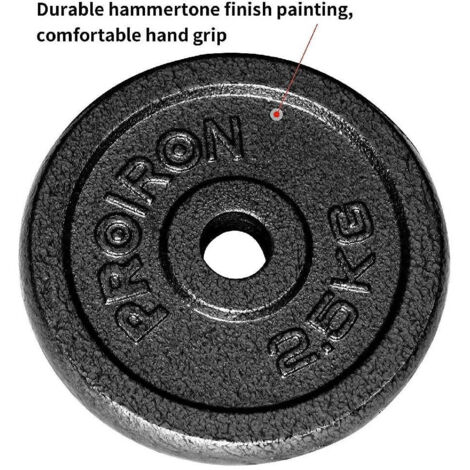 TRADE SHOP - Disco Bilanciere Manubri Piastre In Ghisa Peso Dischi Fitness Da 2,5kg Foro 25mm -