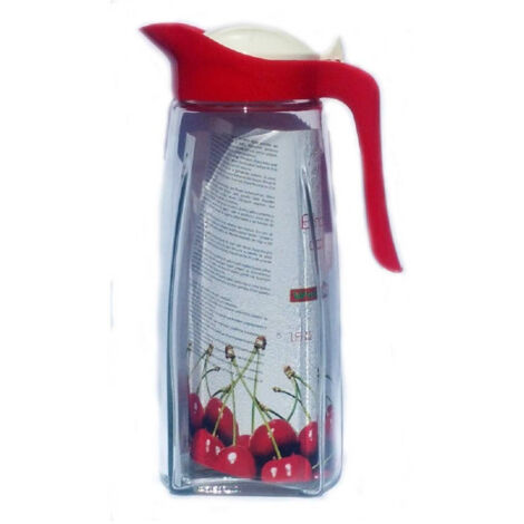 TRADE SHOP - Brocca Caraffa In Vetro Con Coperchio Colorato Bibite Bevande Frigo 1,5 Lt -