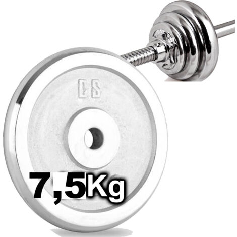 TRADE SHOP - Disco Olimpico In Acciaio Piastra Pesi Per Bilanciere Manubri Da 7,5kg Foro 30mm -