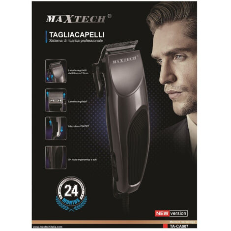 TRADE SHOP - Tagliacapelli Rasoio Uomo Sistema Di Ricarica Professionale Maxtech Ta-ca007 -