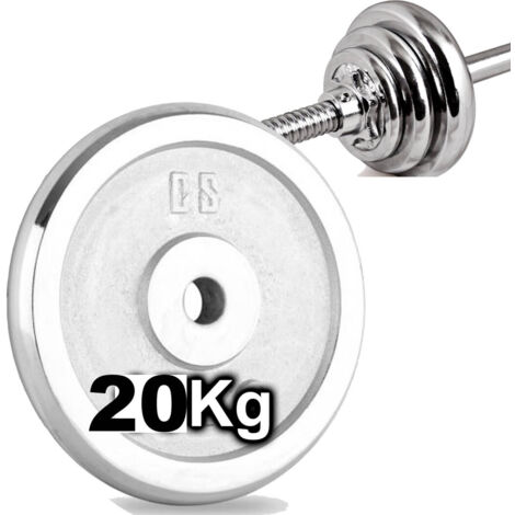 TRADE SHOP - Disco Olimpico In Acciaio Piastra Pesi Per Bilanciere Manubri Da 20 Kg Palestra -