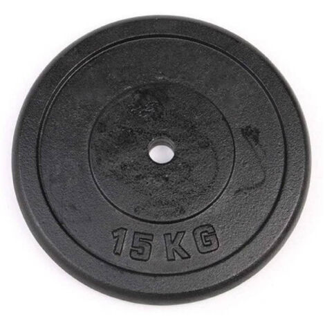 TRADE SHOP - Disco Per Manubri Pesi Piastre Bilanciere Ghisa Foro 25mm Da 15kg Dischi Fitness -