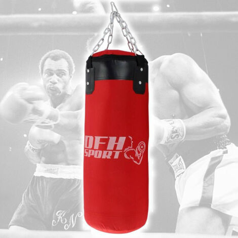 TRADE SHOP - Sacco Boxe Pieno Per Allenamento Pugilato Mma Kick Boxing Con Catene 60 Cm X 35 -