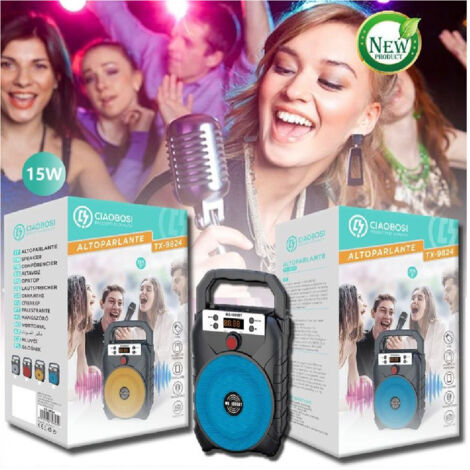 TRADE SHOP - Cassa Speaker Altoparlante Bluetooth 15watt Tx-9824 Radio Fm Tf Usb Ricaricabile -