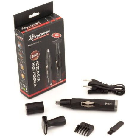 TRADE SHOP - Regolabarba Rifinitore Naso Orecchie Batteria Ricaricabile Professionale Gm-3121 - (1/5)
