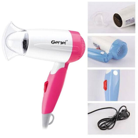 TRADE SHOP - Asciugacapelli Professionale Phon Portatile Pieghevole 1000 W Da Viaggio Gm-1709 -