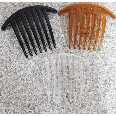 TRADE SHOP - Set 2 Pezzi Fermaglio Pettine Fermacoda 11x8.5 Cm Ferma Coda Ferma Capelli Comb -