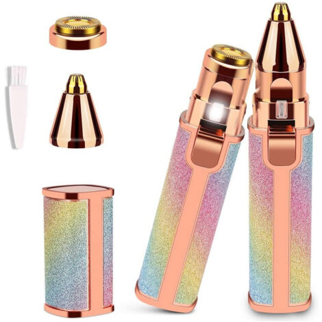 TRADE SHOP - Epilatore Donna Ricaricabile 2in1 Per Viso E Sopracciglie Rasoio Elettrico Luce -