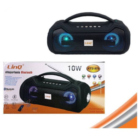 TRADE SHOP - Altoparlante Speaker Cassa Bluetooth Kts-979 10w Radio Fm Tf Usb Con Torcia Led -