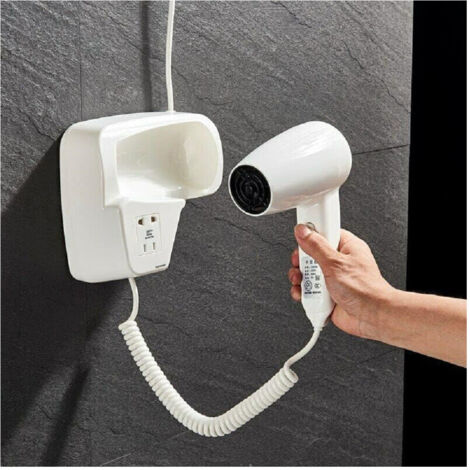 TRADE SHOP - Asciugacapelli Da Parete 1200w Phon Bagni Alberghi Hotel Spogliatoi 2 Velocita' -